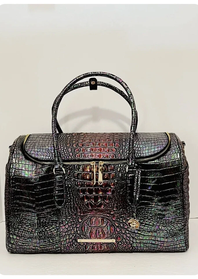 NWT Brahmin Talulla Black Pearl Ombré Weekender Stunning Iredescent  749034356652