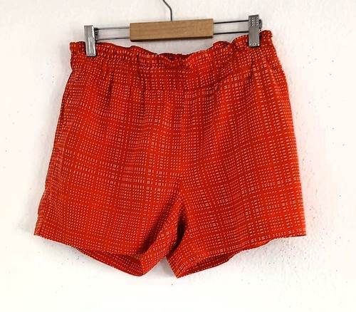 Banana Republic Women Red White Polka Dot Elastic Linen Blend Shorts Size XS