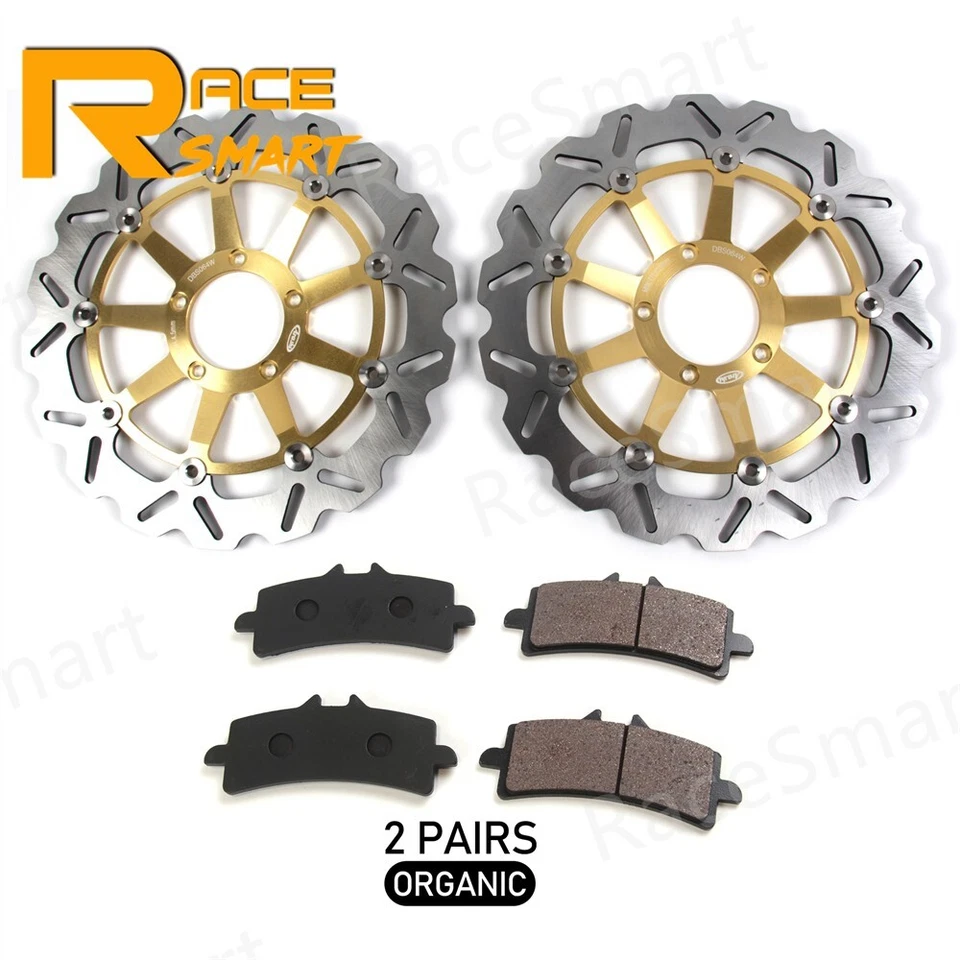 Rotores de freno delanteros flotantes discos pastillas orgánicas para Ducati 848 EVO 2011 2012 2013 Foto 4 de 4