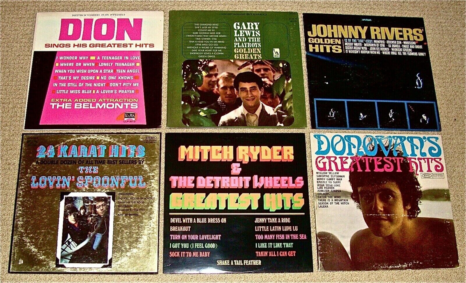 '60's BEST HITS LP's: Dion/JohnnyRivers/Lovin'Spoonful/MitchRyder/Donovan