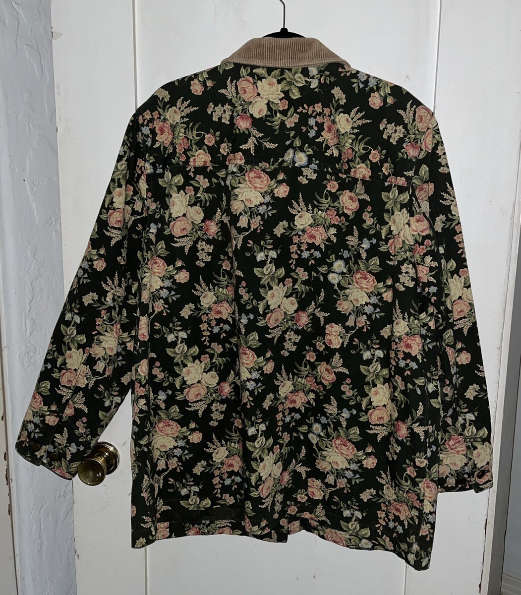 VINTAGE 90s RALPH LAUREN JEANS Floral Jacket Chore VINTAGE 90s RALPH LAUREN JEANS Floral Jacket Chore