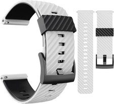 Wearable4U Suunto 7/Suunto 9 Silicone Wristband Strap 24mm QuickFix White/Black