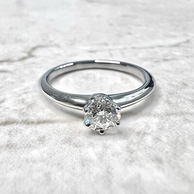Tiffany Platinum Diamond Engagement Ring CT H VVS2