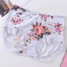 Lady Lace Knicker Underpants Floral Printed Brief Panties Seamless Casual Ethnic