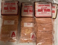 Columbia Minerva Latch Hook Yarn 320 Pieces 2.5" Melon 3216 Lot Of 7 Packages