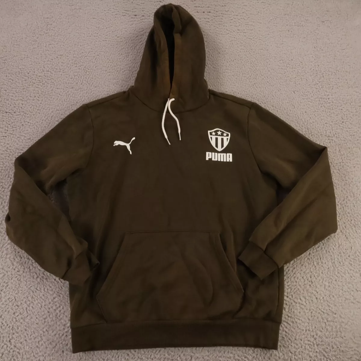 Puma olive green hoodie new arrivals