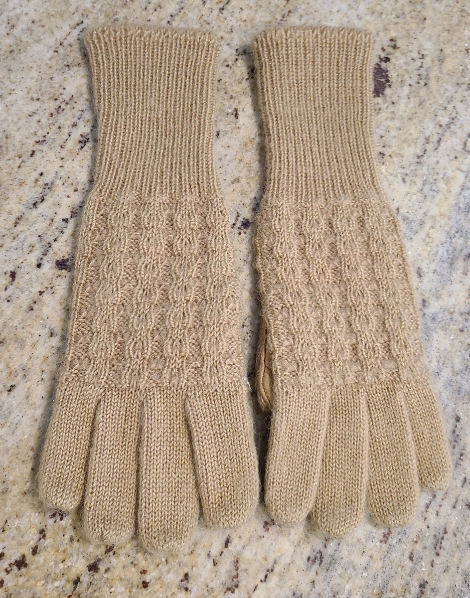 Vintage Womens Size L Wool Knit Leather Palm 11