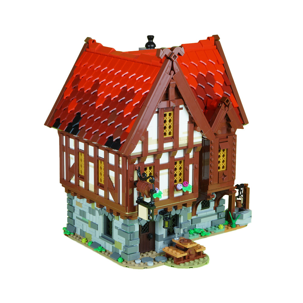Modular Medieval Tavern Mode Building Blocks Set MOC Bricks Toys Christmas Gift