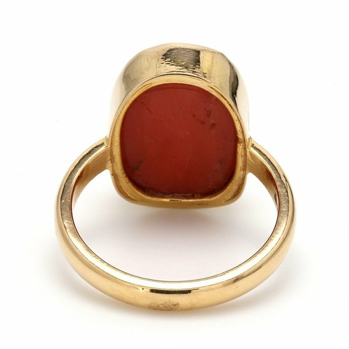 Anillo de coral chapado en oro hecho a mano de plata esterlina 925 de 7,00 quilates de plata esterlina 925 - Imagen 3 de 3