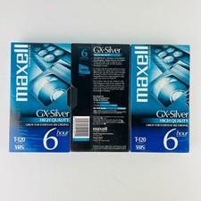 MAXELL GX-Silver High Quality Grade VHS Video Cassette New Sealed 3 Tape Lot