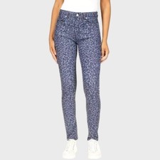 Michael Kors Selma High Rise Skinny Jeans 2 Dusk Blue Wash Animal Print NWT