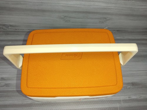 VINTAGE Lil' Oscar by Coleman 5272 Orange Crush Soda Orange & White Cooler. EUC - Picture 3 of 12