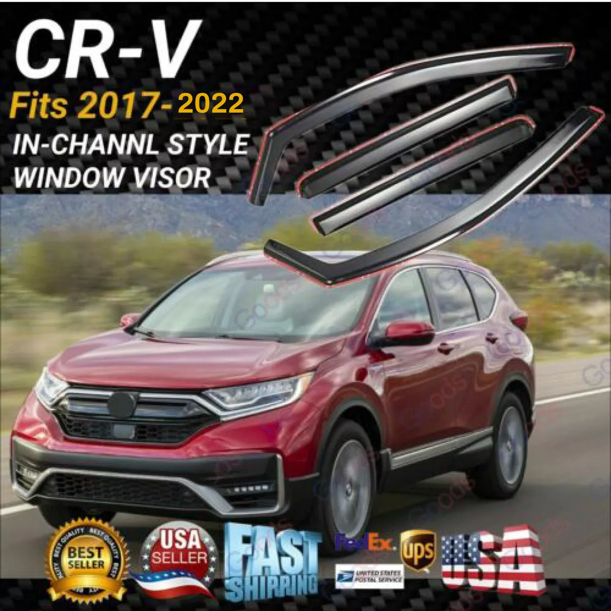For Honda CRV CR V 2017 22 In Channel Window Visor Vent Sun Shade