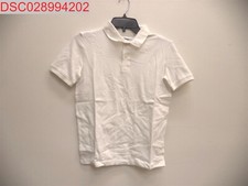Old Navy Boys Bright White School Uniform Pique Polo Shirt L 10/12 167170811079