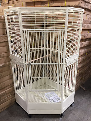 3 Color, X-Large 36'' Strong Corner Parrot Bird Wrought Iron Cage - r36  X 68 H