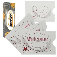 500 "Welcome" Membership& Access Card Key Card Sleeve/Holder/Protector Red/Black