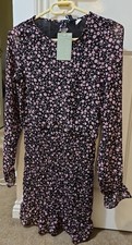 BN H&M black and pink longed sleeve short dress SIZE EUR 34