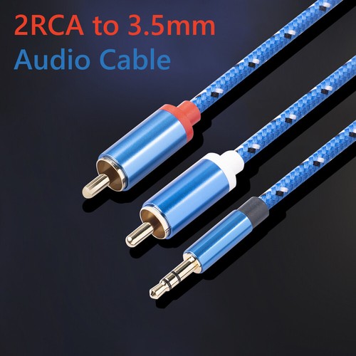 0.5/1/1.8/3/5 M 3.5 To 2 RCA Aux Cable for Amplifier Home Theater IT - Afbeelding 6 van 12
