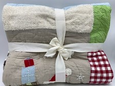 Pottery Barn Kids Winter Wonderland Quilt Queen Multi 86x86" RARE 2B