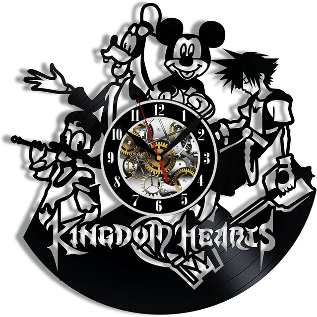 Kingdom Hearts Anime Vinyl Record Wall Clock Art Decor Original Gift