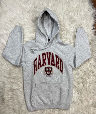 Sweat à capuche unisexe Harvard logo Harvard blanc chiné (gris