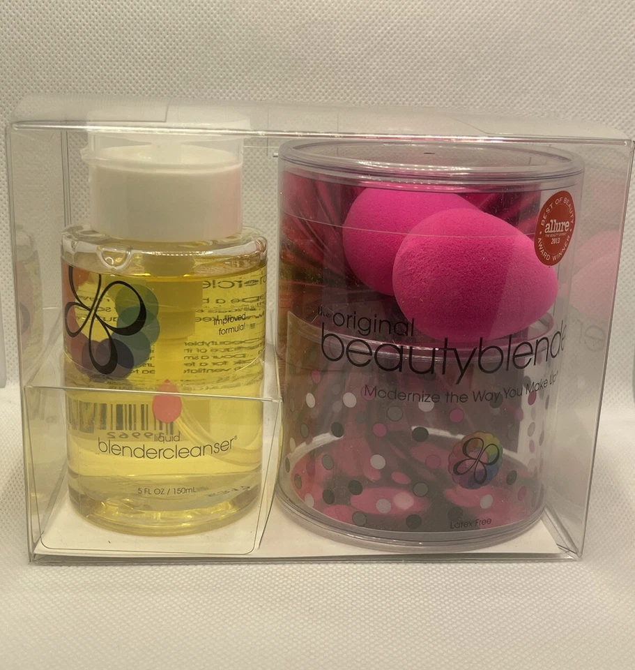 Juego de 3 piezas - 2 esponjas y licuadoras líquidas originales Beautyblender Cleaner 5 fl oz nuevas en caja Foto 2 de 4