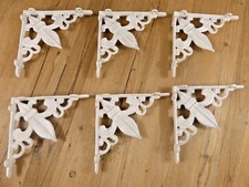 6 Cast Iron Fleur De Lis Shelf Brackets Brace Corbels Mantle Brace Porch Decor