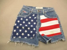 MONTANA BLUES Size XS Womens Multicolor Fringe Distressed Mini Jean Shorts 384