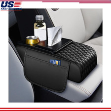 5-in-1 Car Center Console Cover Multifunctional Armrest Box Mat 2 Scolor Black