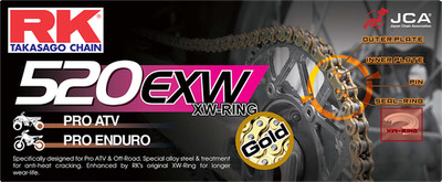 RK 520 EXW Off-Road and ATV XW-Ring Chain, 120 Links Gold GB520EXW-120