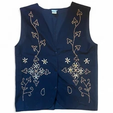 Vintage 90s Sostanza Boho Beaded Vest – Women’s Size M/L