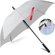 Large Umbrella, Windproof, Reflective, Auto Open, Silver/Metallic, 39" Diameter,