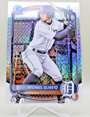 2025 Bowman Draft Chrome - #BDC-156 Michael Oliveto Mojo Refractor Tigers