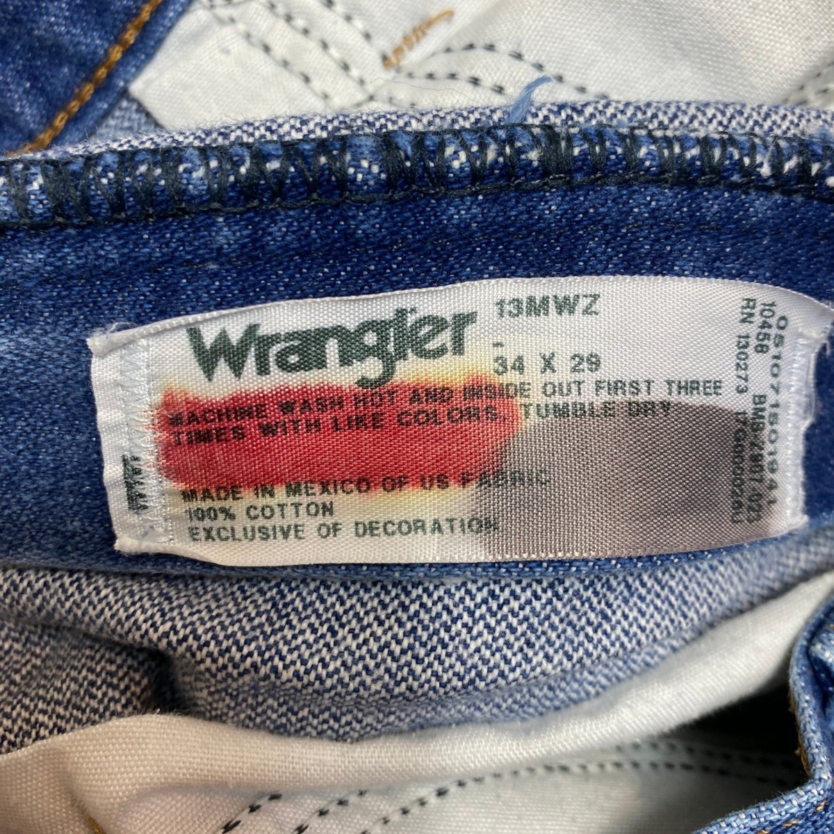 ユニフォーム Wrangler Cowboy Cut Jeans Mens 34x29 Blue Denim Straight Leg High