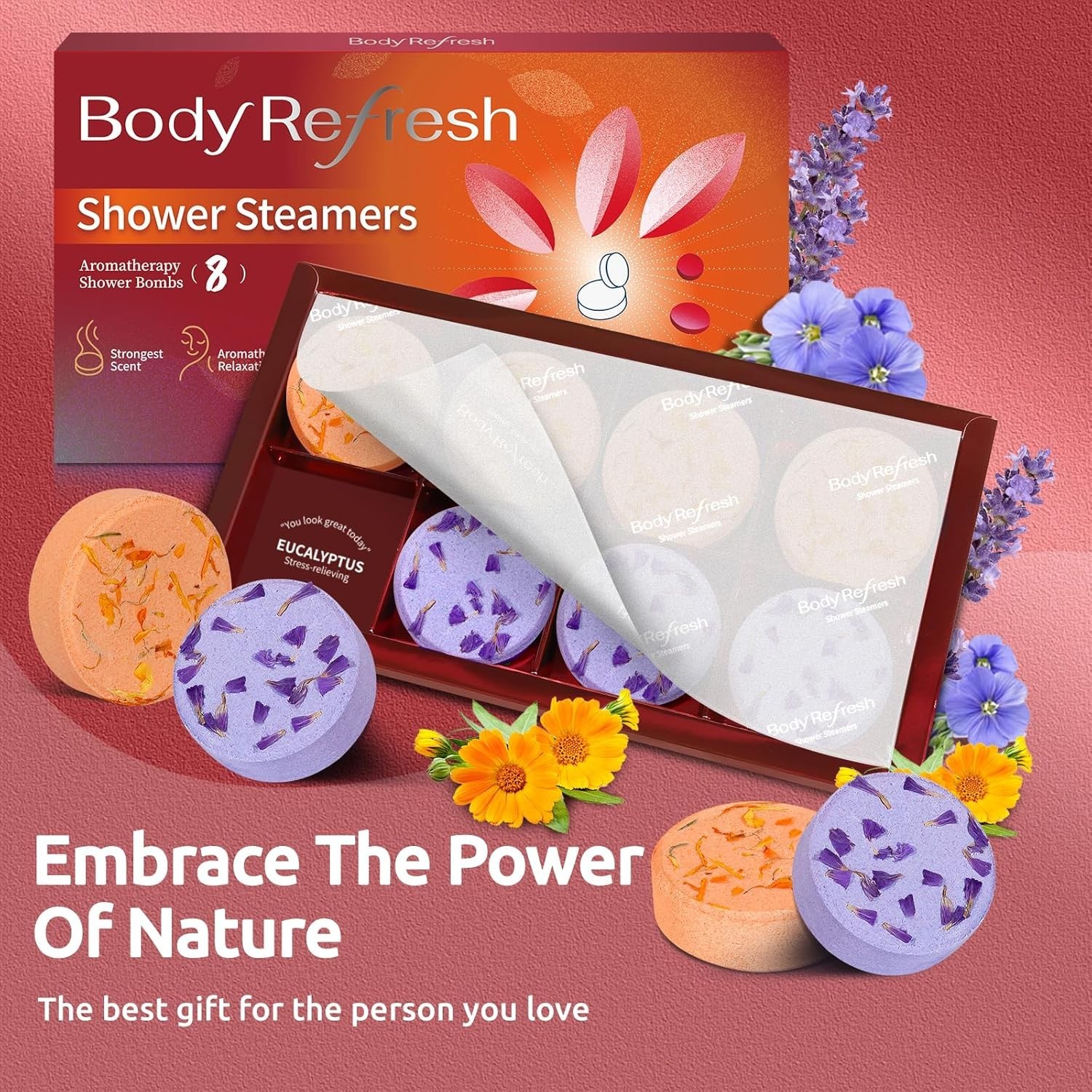 8-Pack Shower Steamers with Essential Oils - Citrus & Grapefruit Aromatherapy thumbnail 5