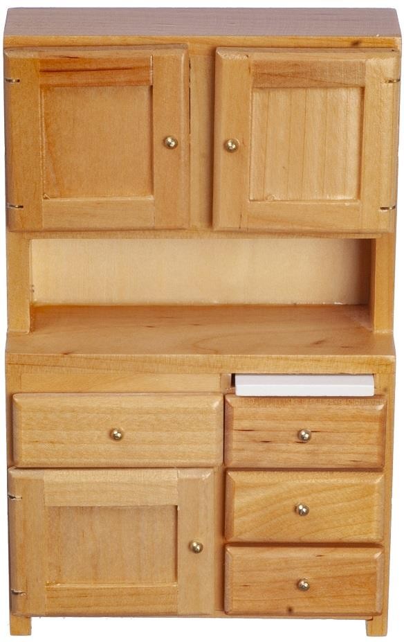Dolls House Oak Flour Cabinet Hutch Miniature Kitchen Pantry Furniture 1:12