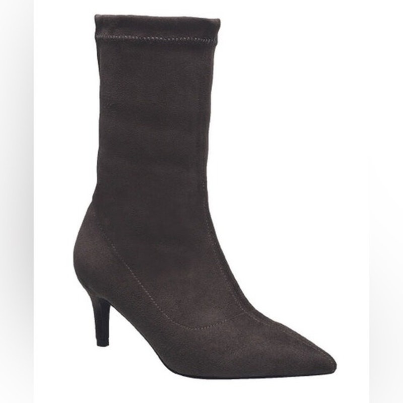 H Halston Women's Brown Girona Stiletto Heeled Dress Booties Size 8.5 NWOT