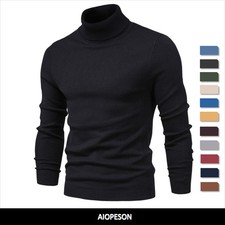 Maglione a collo alto casual tinta unita