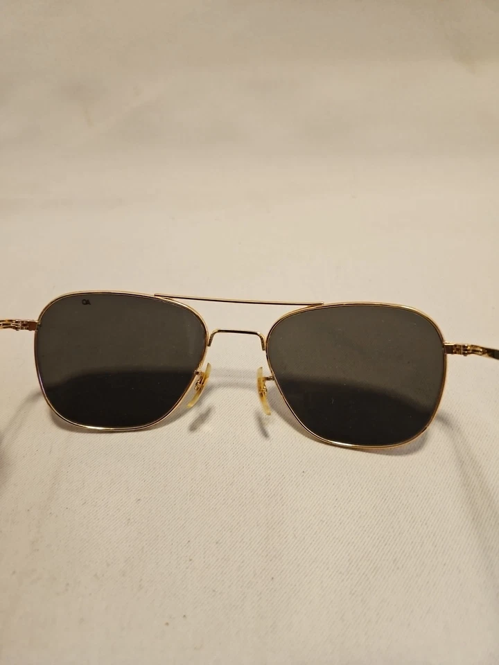 Lentes de vidrio originales American Optical AO Original Pilot Gold Tortoise 52 Foto 4 de 4