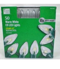 Home Accents Holiday 50 Super Bright Warm White C9 LED Lights