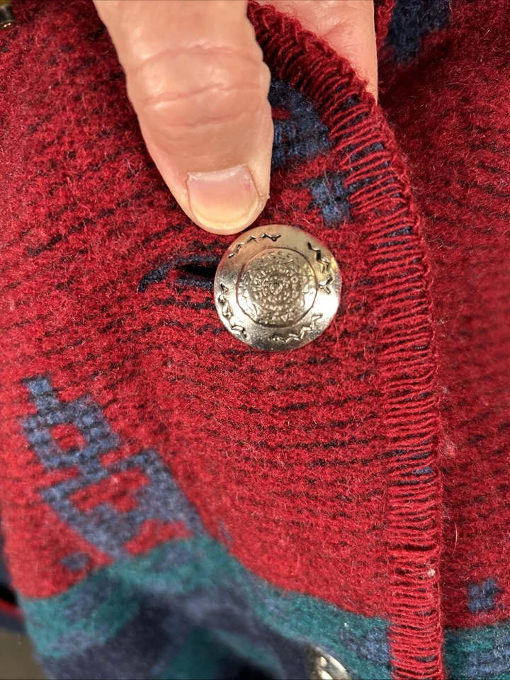 Chaqueta Abrigo Forrada De Lana Azteca del Suroeste De Colección Eddie Bauer Hecha en EE. UU. L Foto 2 de 4