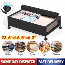 Under Bed Storage With Wheels Rolling Under The Bed Storage Containers + Cover
