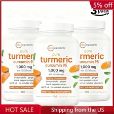 Micro Ingredients Turmeric Curcumin Supplement 1000mg, 120 Veggie Capsules- 3Pcs