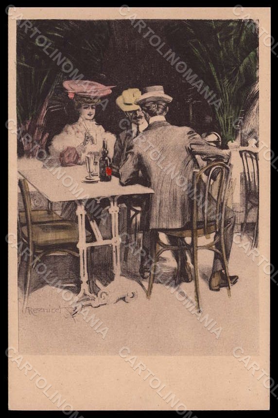 Artista Firmato Reznicek Lady Art Nouveau Simplicissimus II-10 pz VK7608
