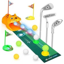 Upgraded Kids Toy Golf Set with Tiger for 3-8 Years Old, Toddler Golf Clubs