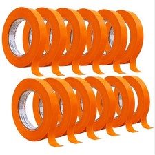 Orange Automotive Refinishing Masking Tape 0.75 in x 60 yd 12 Rolls 