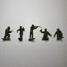 5 Figures-1960's Louis Marx  MCMLXIII  WW2 US Soldiers 1/32 Scale