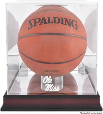 Ole Miss Rebels Mahogany Antique Finish Logo Basketball Case with Mirror Back