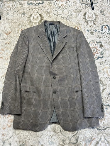ARMANI Collezioni Blazer Sport Coat Jacket Mens 42R Glen Windowpane EXCELLENT