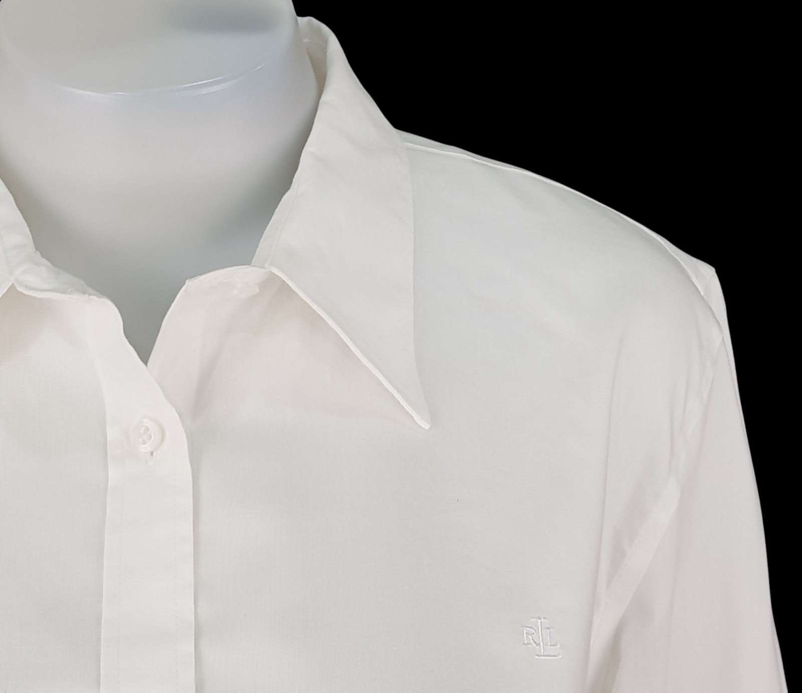 LAUREN RALPH LAUREN Womans Off White L/S SHIRT Monogram Logo Non-Iron - XL -£109 thumbnail 2